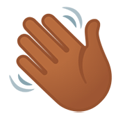 Emoji 👋🏾 Mano Che Saluta: Carnagione Abbastanza Scura su Google Android 11.0.