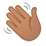 Emoji 👋🏽 Mano Che Saluta: Carnagione Olivastra su Google Android 11.0.