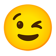 Emoji 😉 Faccina Che Fa L’occhiolino su Google Android 11.0.