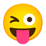 Emoji 😜 Faccina Che Fa L’occhiolino E Mostra La Lingua su Google Android 11.0.