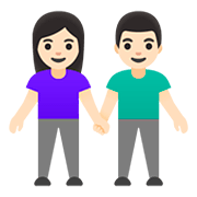 👫🏻 Emoji Mann und Frau halten Hände: helle Hautfarbe Google Android 11.0.