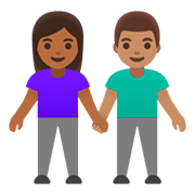 Émoji 👩🏾‍🤝‍👨🏽 Femme Et Homme Se Tenant La Main : Peau Mate Et Peau Légèrement Mate sur Google Android 11.0.