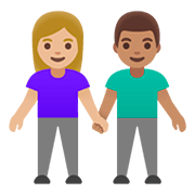 Emoji 👩🏼‍🤝‍👨🏽 Uomo E Donna Che Si Tengono Per Mano: Carnagione Abbastanza Chiara E Carnagione Olivastra su Google Android 11.0.