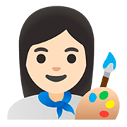 Emoji 👩🏻‍🎨 Artista Donna: Carnagione Chiara su Google Android 11.0.