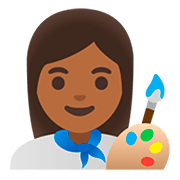 👩🏾‍🎨 Emoji Artista Plástica: Pele Morena Escura na Google Android 11.0.