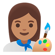 Emoji 👩🏽‍🎨 Artista Donna: Carnagione Olivastra su Google Android 11.0.