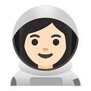 Emoji 👩🏻‍🚀 Astronauta Donna: Carnagione Chiara su Google Android 11.0.