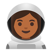 Emoji 👩🏾‍🚀 Astronauta Donna: Carnagione Abbastanza Scura su Google Android 11.0.