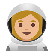 👩🏼‍🚀 Emoji Astronauta Mujer: Tono De Piel Claro Medio en Google Android 11.0.