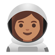 Émoji 👩🏽‍🚀 Astronaute Femme : Peau Légèrement Mate sur Google Android 11.0.