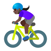 Emoji 🚴🏿‍♀️ Ciclista Donna: Carnagione Scura su Google Android 11.0.