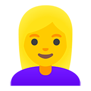 👱‍♀️ Emoji Mulher: Cabelo Loiro na Google Android 11.0.