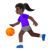 Emoji ⛹🏿‍♀️ Donna Che Fa Rimbalzare Una Palla: Carnagione Scura su Google Android 11.0.