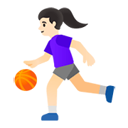 Émoji ⛹🏻‍♀️ Femme Avec Ballon : Peau Claire sur Google Android 11.0.