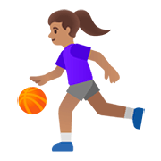 Émoji ⛹🏽‍♀️ Femme Avec Ballon : Peau Légèrement Mate sur Google Android 11.0.