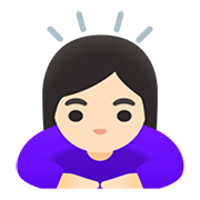 Emoji 🙇🏻‍♀️ Donna Che Fa Inchino Profondo: Carnagione Chiara su Google Android 11.0.