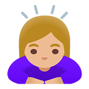 Émoji 🙇🏼‍♀️ Femme Qui S’incline : Peau Moyennement Claire sur Google Android 11.0.