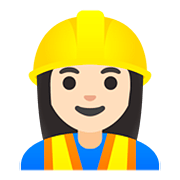 Emoji 👷🏻‍♀️ Operaia Edile: Carnagione Chiara su Google Android 11.0.