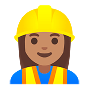 👷🏽‍♀️ Emoji Pedreira: Pele Morena na Google Android 11.0.