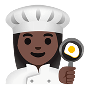 👩🏿‍🍳 Emoji Köchin: dunkle Hautfarbe Google Android 11.0.