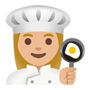 👩🏼‍🍳 Emoji Cozinheira: Pele Morena Clara na Google Android 11.0.