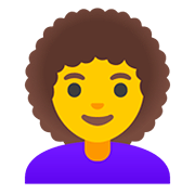 👩‍🦱 Emoji Frau: lockiges Haar Google Android 11.0.
