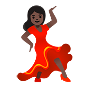 💃🏿 Emoji Mujer Bailando: Tono De Piel Oscuro en Google Android 11.0.