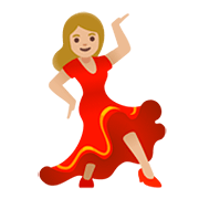 💃🏼 Emoji Mulher Dançando: Pele Morena Clara na Google Android 11.0.