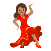 💃🏽 Emoji Mulher Dançando: Pele Morena na Google Android 11.0.