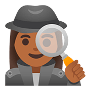 🕵🏾‍♀️ Emoji Detetive Mulher: Pele Morena Escura na Google Android 11.0.
