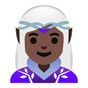 Emoji 🧝🏿‍♀️ Elfo Donna: Carnagione Scura su Google Android 11.0.