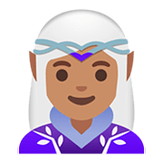 Émoji 🧝🏽‍♀️ Elfe Femme : Peau Légèrement Mate sur Google Android 11.0.