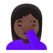🤦🏿‍♀️ Emoji Mulher Decepcionada: Pele Escura na Google Android 11.0.