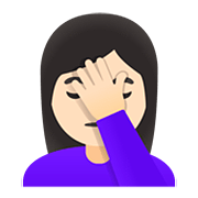 🤦🏻‍♀️ Emoji Mujer Con La Mano En La Frente: Tono De Piel Claro en Google Android 11.0.