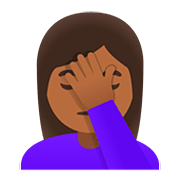 Emoji 🤦🏾‍♀️ Donna Esasperata: Carnagione Abbastanza Scura su Google Android 11.0.