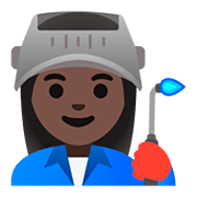 👩🏿‍🏭 Emoji Operária: Pele Escura na Google Android 11.0.