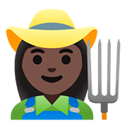 👩🏿‍🌾 Emoji Agricultora: Tono De Piel Oscuro en Google Android 11.0.