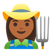 Emoji 👩🏾‍🌾 Contadina: Carnagione Abbastanza Scura su Google Android 11.0.