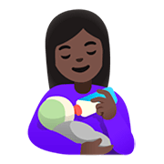 👩🏿‍🍼 Emoji Mulher Alimentando Bebê: Pele Escura na Google Android 11.0.