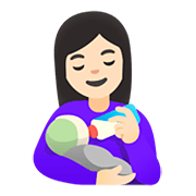 Emoji 👩🏻‍🍼 Donna Che Allatta: Carnagione Chiara su Google Android 11.0.