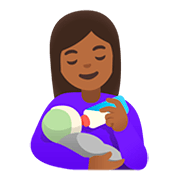 👩🏾‍🍼 Emoji Mulher Alimentando Bebê: Pele Morena Escura na Google Android 11.0.