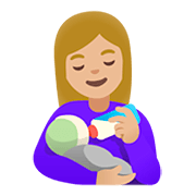👩🏼‍🍼 Emoji Mulher Alimentando Bebê: Pele Morena Clara na Google Android 11.0.