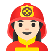 👩🏻‍🚒 Emoji Bombeira: Pele Clara na Google Android 11.0.
