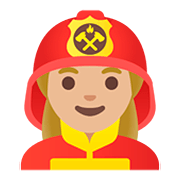 👩🏼‍🚒 Emoji Bombera: Tono De Piel Claro Medio en Google Android 11.0.