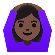 Emoji 🙆🏿‍♀️ Donna Con Gesto OK: Carnagione Scura su Google Android 11.0.