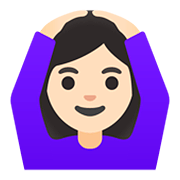 🙆🏻‍♀️ Emoji Mulher Fazendo Gesto De «OK»: Pele Clara na Google Android 11.0.