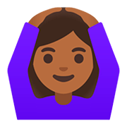 Emoji 🙆🏾‍♀️ Donna Con Gesto OK: Carnagione Abbastanza Scura su Google Android 11.0.