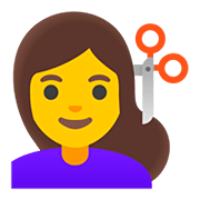 Émoji 💇‍♀️ Femme Qui Se Fait Couper Les Cheveux sur Google Android 11.0.
