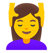 💆‍♀️ Emoji Frau, die eine Kopfmassage bekommt Google Android 11.0.