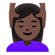 💆🏿‍♀️ Emoji Mulher Recebendo Massagem Facial: Pele Escura na Google Android 11.0.